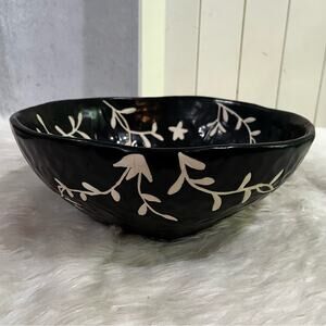 NEW Valeriano Paz Vintage Peruvian Handmade Floral Folk Art Pottery Flower Bowl